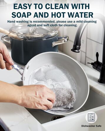 Набір каструль та сковорідок Cook N Home, 10 предметів, антипригарне покриття, кераміка, індукція, блакитний