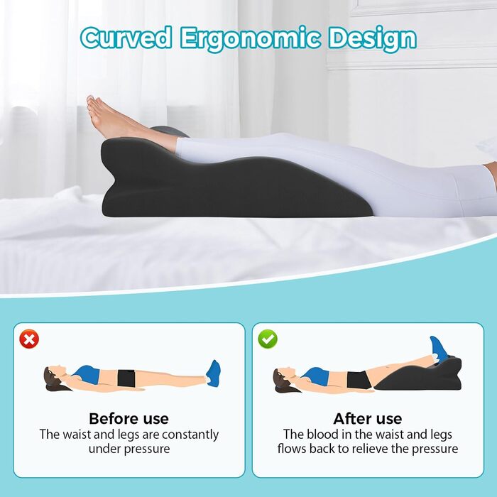 Лежак для ліжка та дивану, подушка-клинок, подушка для спини з ефектом пам'яті, ергономічна подушка для підтримки спини, шиї та ніг, для відпочинку, ігор, читання або перегляду телевізора