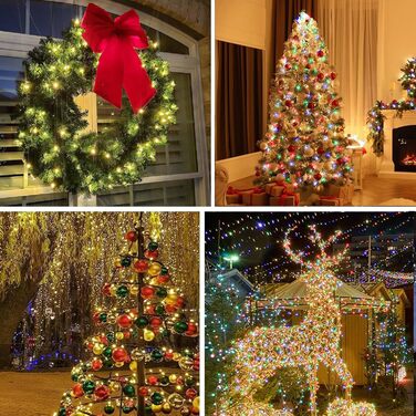 Гірлянда святкова LED 20M з пультом, 11 режимів, тепле біле та кольорове світло для декору балкона, саду, вечірки, весілля та ялинки