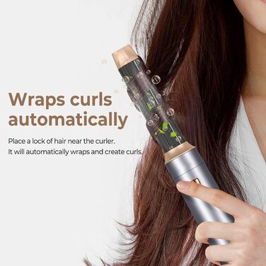 UKLISS Airstyler Pro 7-в-1: професійний фен-щітка з іонізацією, 1400 Вт, для укладання, створення локонів та випрямлення волосся (сірий)