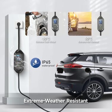 Кабель зарядного пристрою для електромобіля 8м, 3.6 кВт, Schuko, регульований струм 6/8/10/13/16A, з сумкою, IEC 62196-2