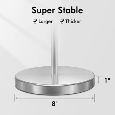 Stainless Steel Freestanding Toilet Paper Holder with Weighted Base - Brushed SUS304 Finish