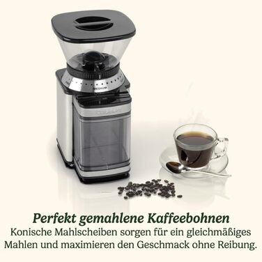 Кавомолка Cuisinart для дому: 4-18 чашок, 18 ступенів помолу, для еспресо, колд брю, лате, капучино, нержавіюча сталь