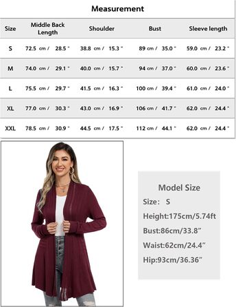 Жіноча кофта-кардиган iClosam з довгим рукавом, легка літня куртка, вільний крій (XXL, A-winerot)