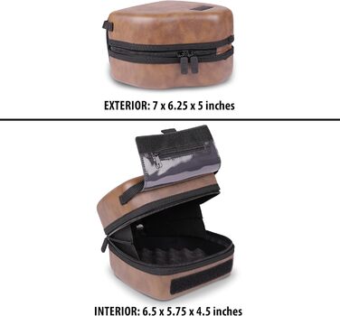 Чохол для DSLR-камери USA Gear з жорсткою обшивкою, захистом Eva, швидким доступом, м'яким інтер'єром та гумовим руків'ям (колір коричневий, веганська шкіра)