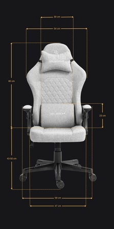 Ігрове крісло Delagear G 404, сіре, тканинне