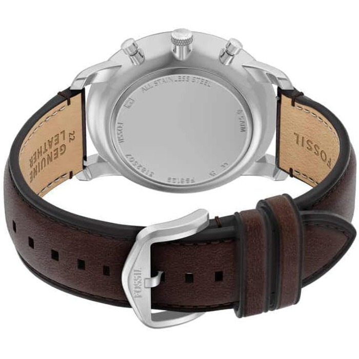Годинник чоловічий Fossil Neutra Chronograph, кварцовий, шкіряний ремінець (коричневий/срібний)