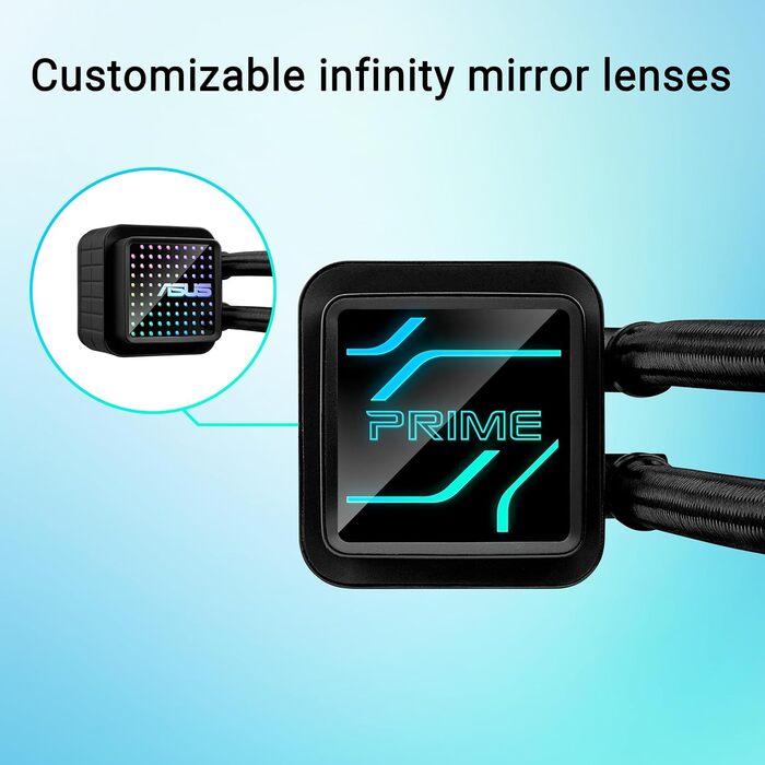 ASUS Prime LC 240 ARGB - Система водяного охолодження CPU з RGB підсвіткою (2 вентилятори, 400 мм шланги, підтримка Intel LGA 1851/1700/1200/115X, AMD AM5)