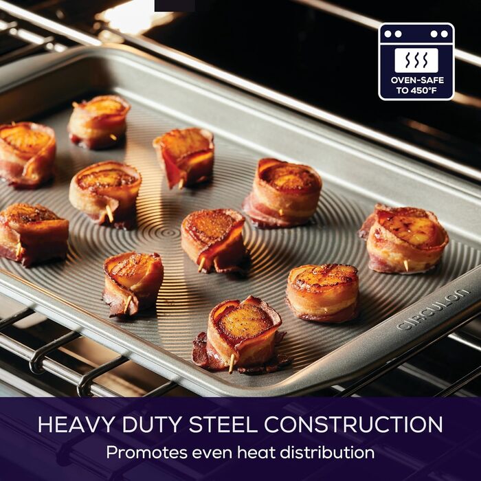 Набір форм для випічки Circulon з антипригарним покриттям, 5 шт. (форми для хліба, кексів, торти, 9'x13' & 10'x15'), сірий