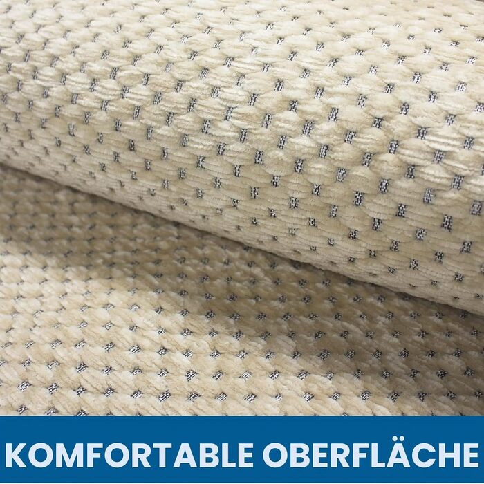Килимок для ванної кімнати Badteppich Chenille, протиковзкий та вологопоглинаючий, 50x150 см, бежевий