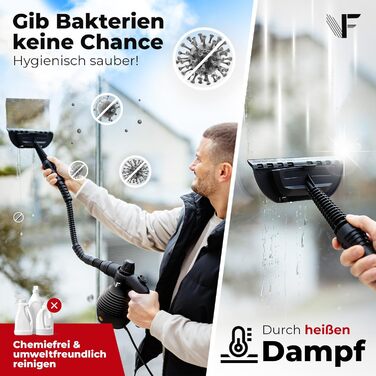 Neighbour's Friend® Steam Cleaner - New Model – Powerful Handheld Steam Cleaner, 3.5 Bar Pressure, 4m Cable, 350ml Tank. Handheld Steam Cleaner for Car, Workshop, Household & Window Cleaning