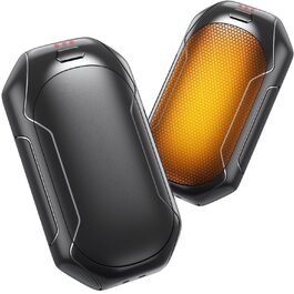 Електричний грілка для рук 2-в-1 з підзарядкою USB, 4000mAh*2, багаторазовий, портативний, 3 режими нагріву до 55°C, чорний