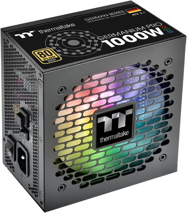 Блок живлення Thermaltake Hamburg Germanium Pro 1000W, ATX 3.1, PCIe 5.1, 80Plus White, низький рівень шуму