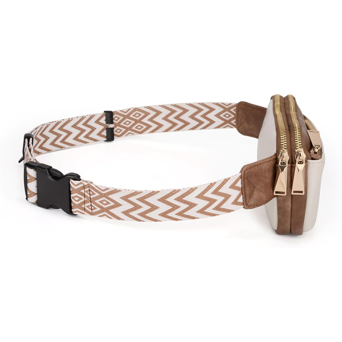 Жіночий гаманець UTO з PU шкіри, багатофункціональний на блискавці, клатч для телефону (білий та коричневий)