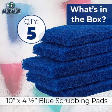 Scouring sponges, medium size, XL size, Blue, 5 pieces. Large, multi-purpose nylon sponges, 25.4 x 11.4 cm in size. Clean kitchens, bathrooms, countertops, and floors to remove dirt and surfaces to
