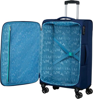 Валіза American Tourister Sea Seeker Spinner XL 80 см 92,5 л синя (Combat Navy), дорожня валіза на колесах
