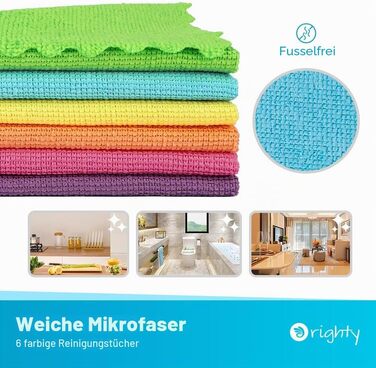 Серветки для прибирання з мікрофібри Orighty, 150 шт, гігроскопічні та безворсові ганчірки для дому, кухні та автомобіля, багаторазові, різнокольорові
