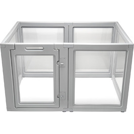 Забіг для собак Front Row: міцний, прозорий, з 6 панелями, 76,2 см, для дому та саду, легко збирається, складається, сірий, для собак маленьких та середніх порід