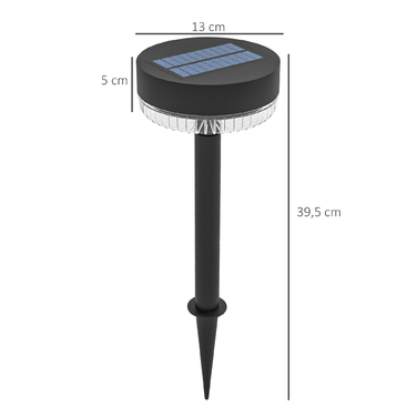 Outsunny Solar Lamps 3-Piece Solar Lights Garden Light Warm White Light IP65 Waterproof for Lawn Balcony Black