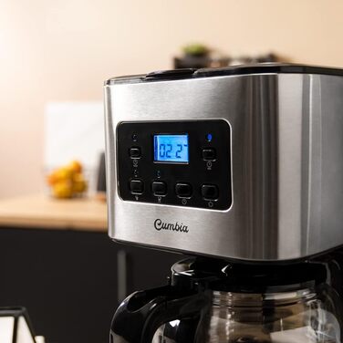 Кавомашина Cecotec Coffee 66 Smart Plus: програмована, 980W, 12 чашок, ExtemAroma, AutoClean, нержавіюча сталь, LCD, 1,5л, 2 фільтри