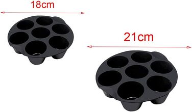 Silicone Muffin and Cake Mold, 7 Cups, Non-Stick Coated, for 3.5-5.8L Air Fryer Accessories, Chocolate, Universal Cake Pan