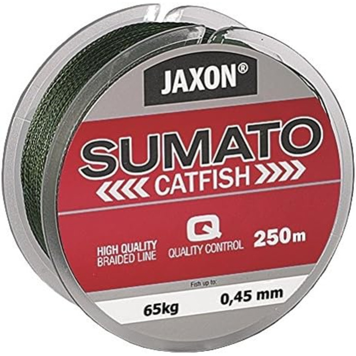 Jaxon Braided Line SUMATO Catfish - Wels Wallerschnur - Braided Line 250m (€0.09/m) (0.45mm/Breaking Strength 65kg)