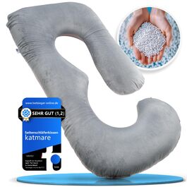 Подушка для сну на бік Katmare - вагітна подушка, подушка для годування, Body Pillow XXL з мікроперлин, знімний чохол, двостороння (зима/літо)