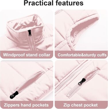 Жіноча пухова жилетка Chrisuno Casual з коміром-стійкою, стеганий верх, для активного відпочинку та катання на лижах (XXL, світло-рожевий)