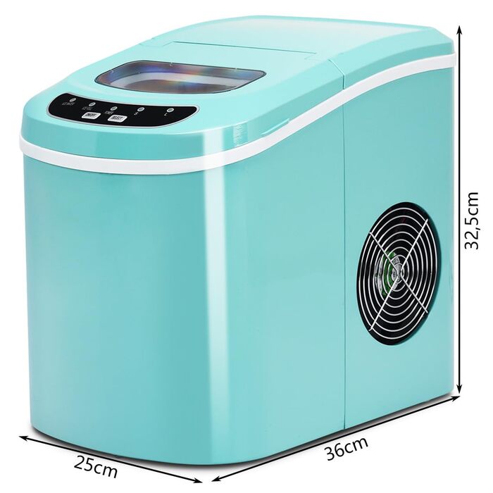Машина для приготування льоду GOPLUS, 12 кг за 24 години, 2 розміри кубиків льоду, 2.2 л резервуар для води, лопатка для льоду, зелена