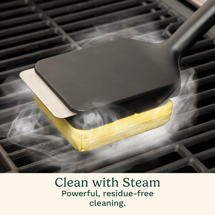 Cuisinart CCB-1000 Grill Renew Steam Cleaner Brush, safe and effective grill cleaning brush, replaceable head, aramid fiber fabric