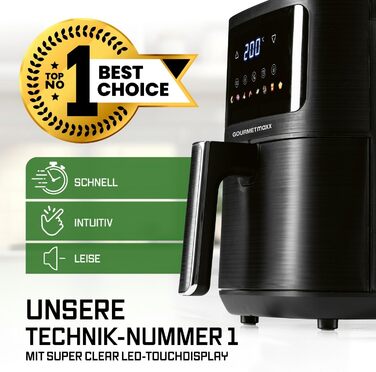 Фритюрниця повітряна Gourmetmaxx AirGenius 9 л з 2 відсіками | 8 програм | Сенсорний дисплей | Для 8 осіб