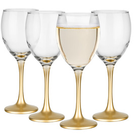 Набір келихів для вина Krosno Glasmark, 6 шт., 0.3 л, червоне/біле вино, золото, сумісно з посудомийною машиною