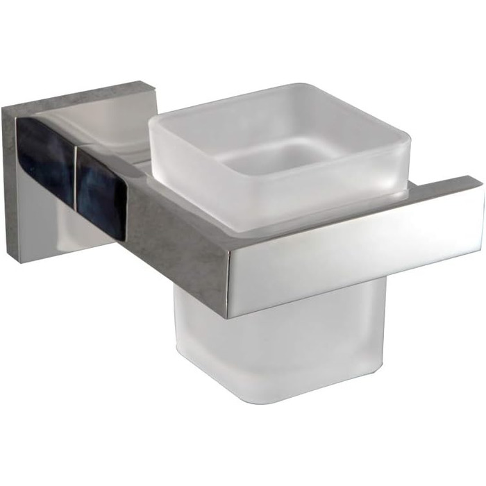 Stainless Steel Toothbrush Holder Bath Drinking Glass Tumbler with Holder Wall Mount, Polished Surface, K7007P