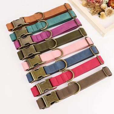 Шлейка для собак Didog з м'якої шкіри, міцна, з надійною застібкою, регульована, для середніх та маленьких собак, блакитна, розмір M (13-21 см)