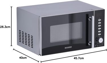 Мікрохвильова піч Severin 3-в-1 з грилем та конвекцією до 200°C, міні-піч, 25л, чорна, MW 7752