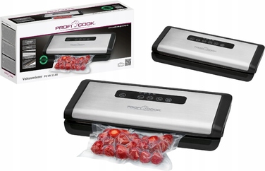 Вакууматор ProfiCook PC-VK 1146, чорний, 120 Вт, з набором пакетів