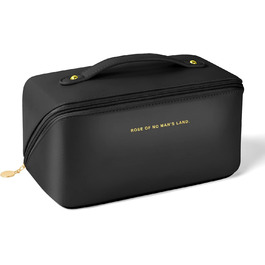 Чорна косметичка для подорожей з PU шкіри, велика місткість, водонепроникна | Органайзер для туалетних аксесуарів