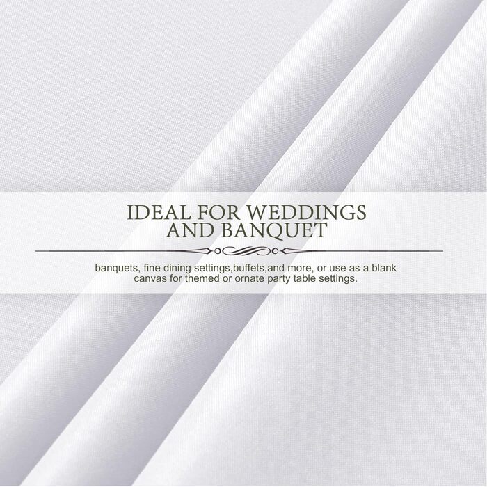 Vnituasr 10-Pack White Rectangular Tablecloth, 153×260 cm Polyester Table Covers