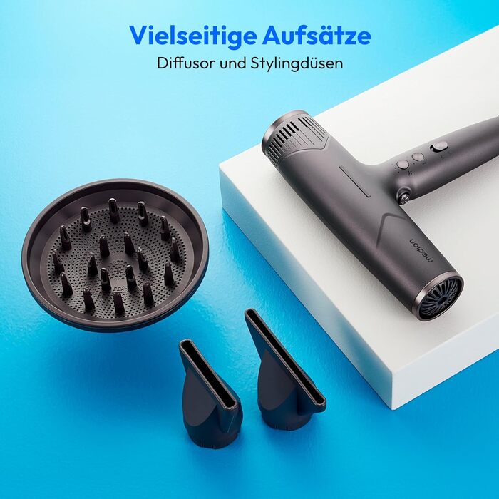 MEDION Haarföhn з іонізацією та дифузором HD2: потужний, тихий, з іонізацією, 1500 Вт, чорний