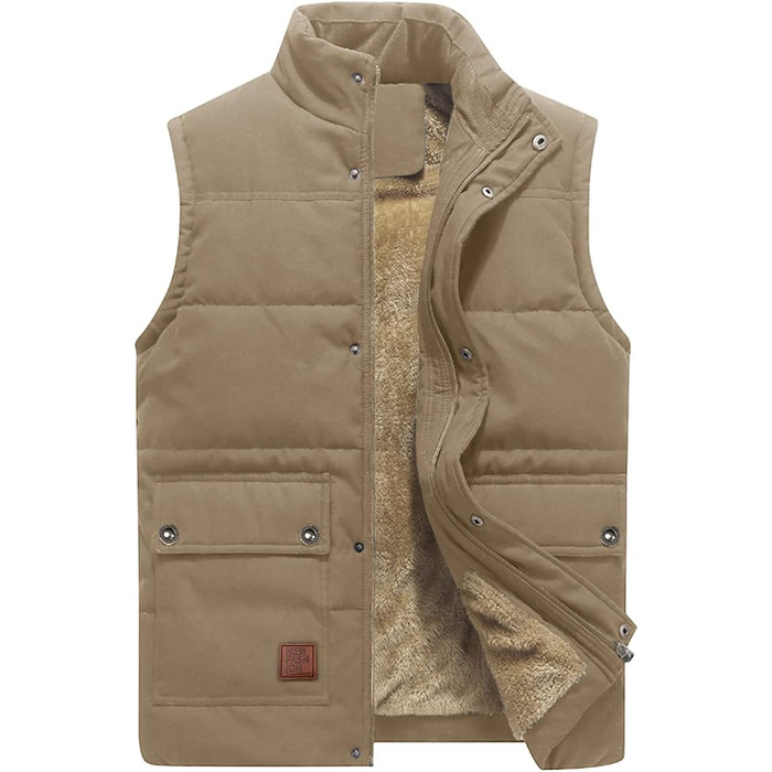 Тепла чоловіча жилетка KEFITEVD на осінь/зиму: комфорт та стиль для полювання та роботи (Хакі, розмір L)
