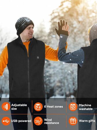 Електрична гріюча жилетка Dr. Prepare для чоловіків та жінок, унісекс, з акумулятором, XL, флісова (без Powerbank)