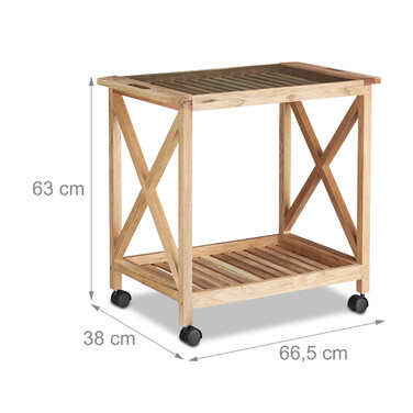 Relaxdays Kitchen Cart made of Walnut Wood