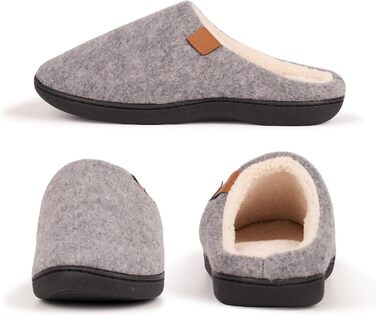 Домашні тапочки Hoefirm для чоловіків, Memory Foam, сірі, 42/43 EU