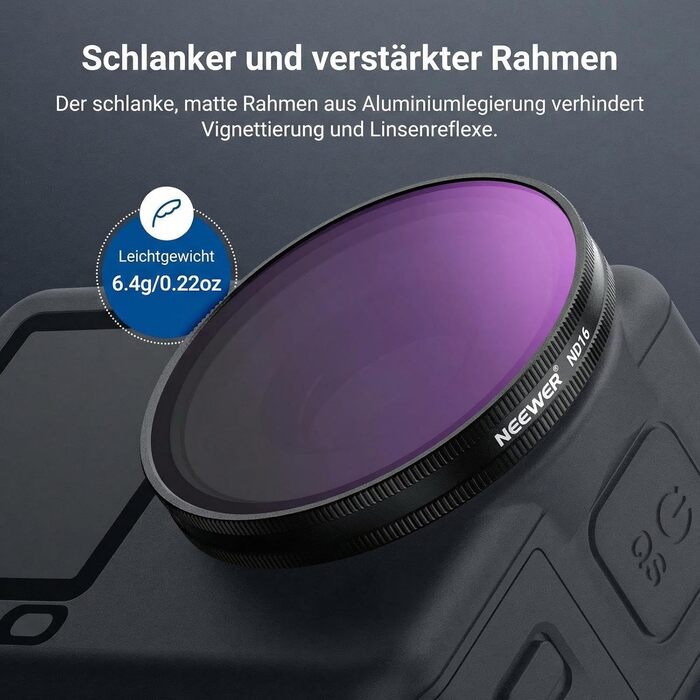 Набір фільтрів NEEWER CPL + ND для DJI Osmo: CPL, ND8/16/32/64/1000. Набір з 4 шт. з кришкою для об'єктива.