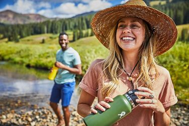 HYDRO FLASK - 1180ml (40oz) Water Bottle - Insulated Stainless Steel Water Bottle - Sports Bottle with Leak-Proof Flex Cap Lid & Strap - Dishwasher Safe Thermos - Wide Mouth Opening - (Fog, 1183 ml)