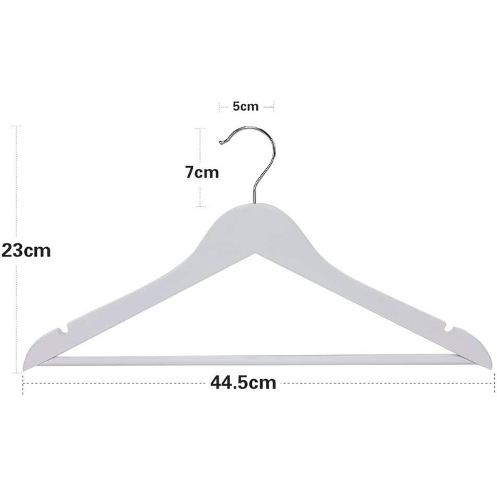 Дерев'яні вішалки для одягу з виступами для спідниць та штанів, 360° обертання, 20 шт. (білі)