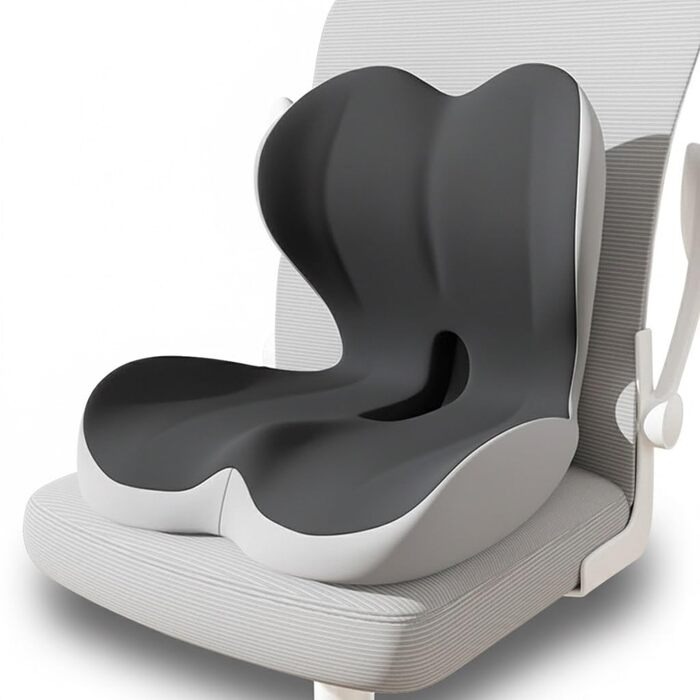 Ортопедична подушка для сидіння з підтримкою спини, Memory Foam для офісного крісла, авто, візка (сіра)