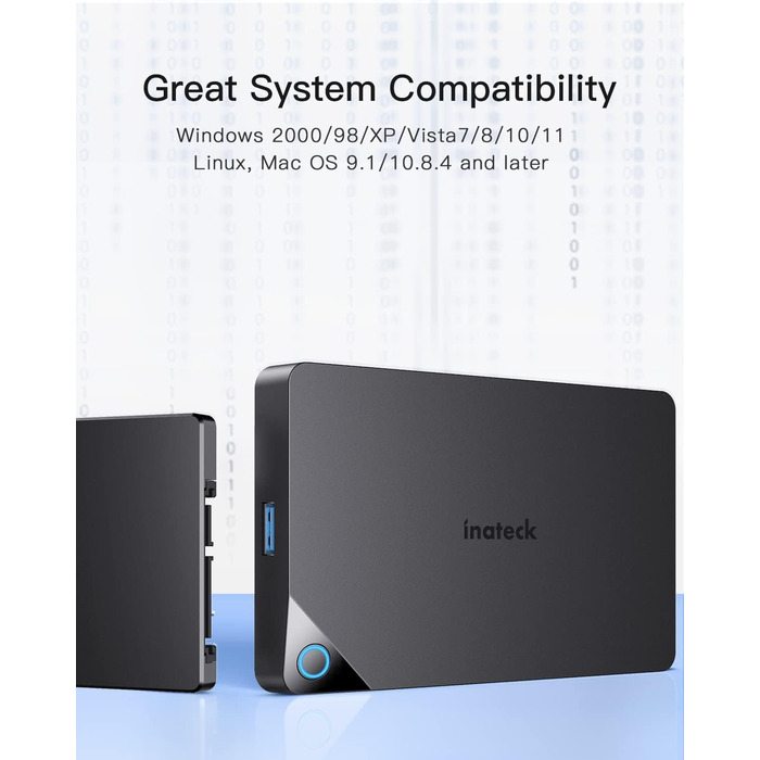 Корпус для жорсткого диска Inateck 3.5 USB 3.0: Зовнішній корпус HDD/SSD з підтримкою UASP та живленням 12V/2A (2.5/3.5 дюйми)