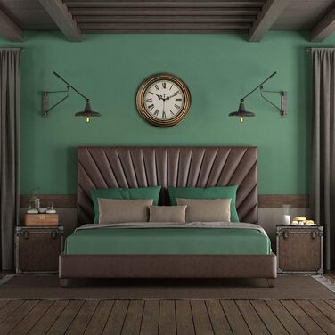 DIYZON Round Classic Wall Clock, Silent No Ticking, 40 cm High-Quality Quartz Vintage Clock, Large Numbers Retro Decorative Clock, Battery Operated, Easy to Read for Home, Kitchen, Dining Room (Gold, 25CM)