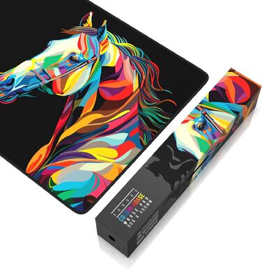 Ігровий килимок для миші CSL XXL Mousepad Gaming (900x400 мм), Alchemy Colour Horse — великий килимок на стіл для геймерів, сумісний з Razer, Logitech, Roccat